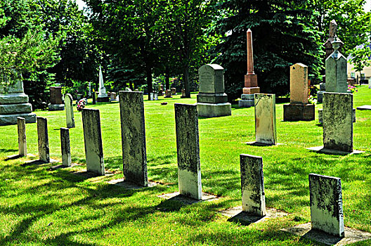 墓碑,老,墓地,安大略省,加拿大