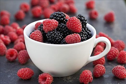 黑莓,树莓,杯子