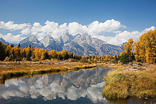 山,风景,反射,安静,河