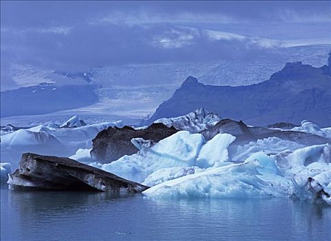 冰山,结冰,湖,背景,冰河,冰岛