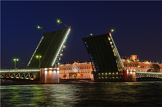 圣彼得堡,俄罗斯,开合式吊桥