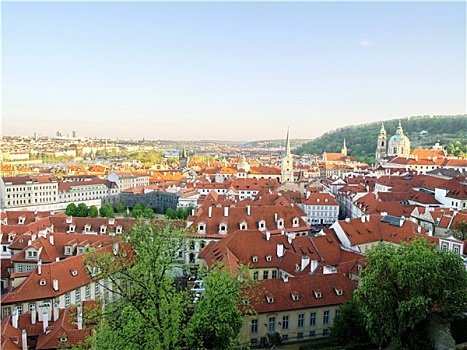 城市,布拉格,俯视