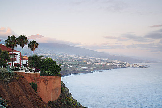 旅游胜地,悬崖,火山,背景,波多黎各,特内里费岛,加纳利群岛,西班牙