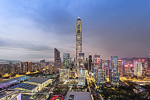 深圳cbd金融中心城市夜景风光