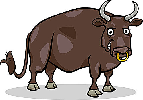 公牛,家畜,卡通,插画
