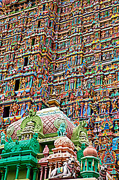 印度,马杜赖,整修,雕刻,庙宇