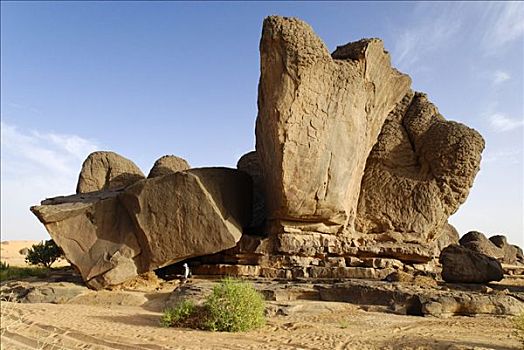 岩石构造,阿尔及利亚,撒哈拉沙漠,北非