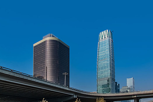 北京市三环大街国贸都市摩天高楼建筑