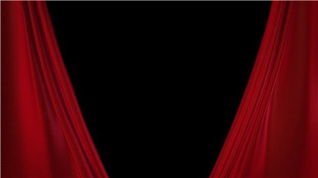 红色,帘,开着,剧院