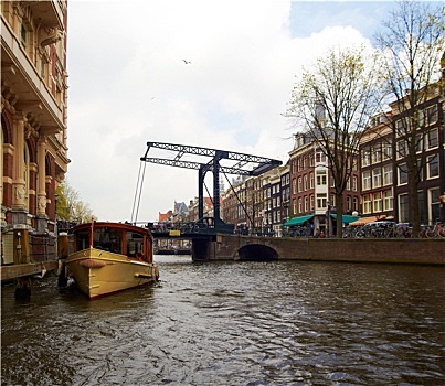 桥,上方,运河,阿姆斯特丹