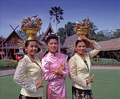 泰国人,舞者,玫瑰园,曼谷,泰国