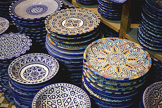 盘子,市场,摩洛哥