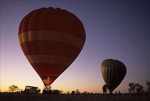 内陆,乘气球,北领地州,澳大利亚