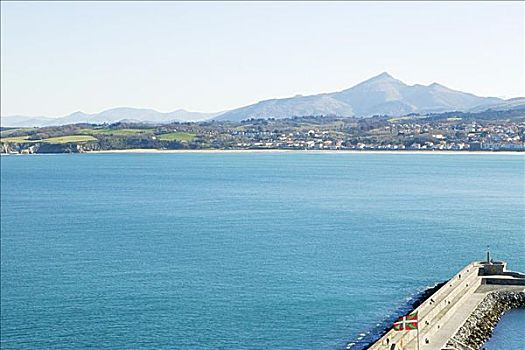 俯拍,沿岸,码头,西班牙