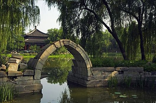 拱形,桥,圆明园,北京,中国