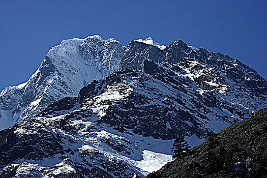 贡嘎山海螺沟冰川群山