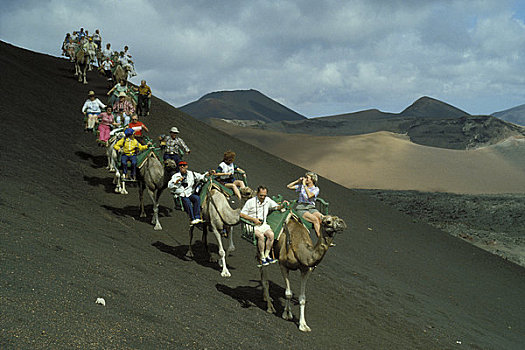 加纳利群岛,西班牙,兰索罗特岛,游客,骑