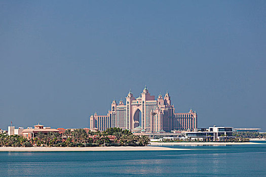 阿联酋,迪拜,手掌,俯视图,区域,人造,岛屿,形状,风景,亚特兰蒂斯,酒店