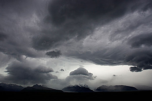 云,飓风,斯卡夫塔菲尔国家公园,冰岛,欧洲