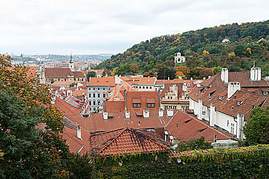 瓷砖,屋顶,布拉格