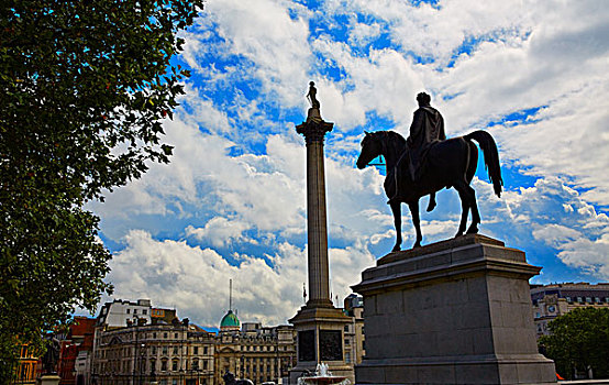 伦敦,特拉法尔加广场,雕塑,英国,英格兰
