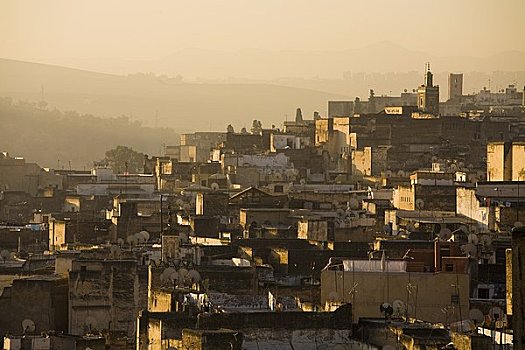 俯视,城市,摩洛哥