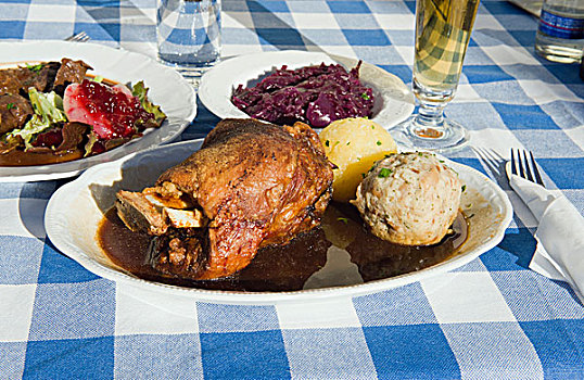 猪肘,饺子,巴伐利亚,食物,德国,欧洲