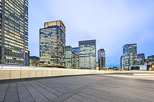 现代办公室,建筑,市区,东京,黎明