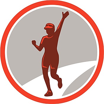 女性,马拉松,跑步,跑,圆,复古