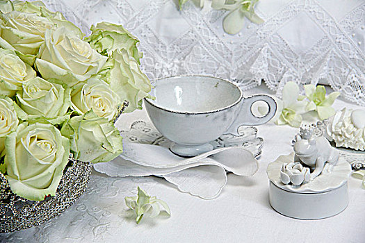 婚宴餐桌,装饰,白色,玫瑰