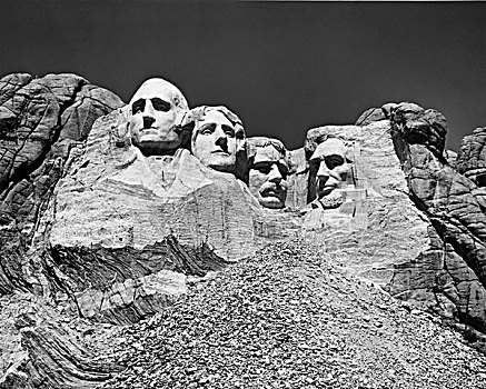 美国,南达科他,拉什莫尔山国家纪念公园,仰视,雕塑,总统,雕刻,山