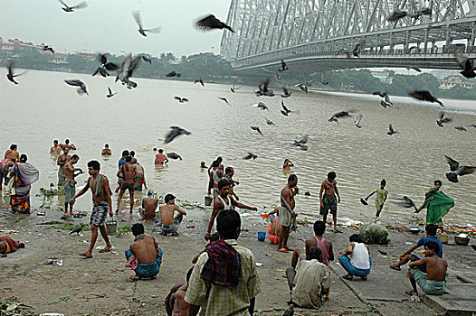 污染,恒河,印度,七月,2005年