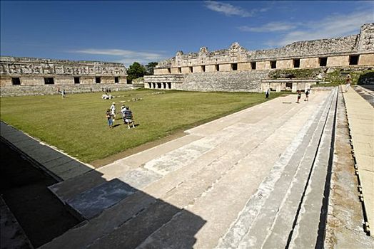 方院,玛雅,遗迹,乌斯马尔,尤卡坦半岛,墨西哥