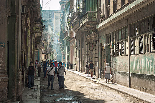 街景,哈瓦那旧城,哈瓦那,古巴,中美洲