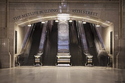 扶梯,大中央车站,纽约,美国