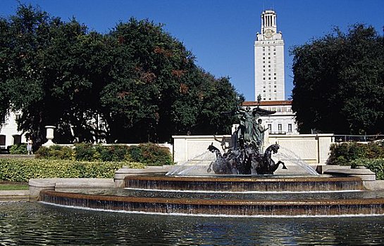 喷泉,大学,德克萨斯,美国
