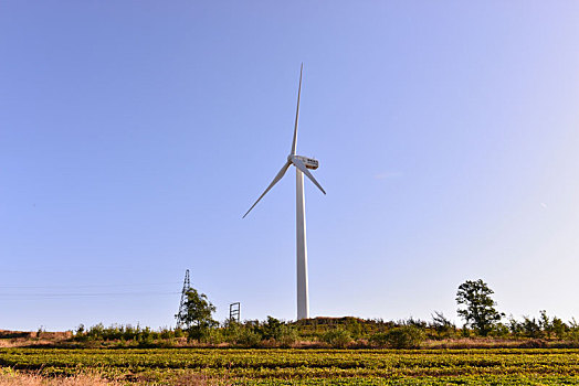 中国山区中的风力发电机