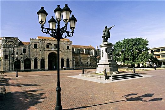多米尼加共和国,圣多明各,雕塑,广场