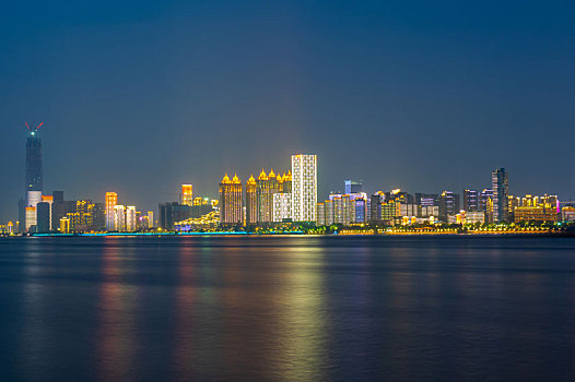 武汉,夏日,城市天际线,夜景,风光