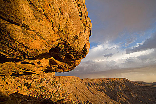 纳米比亚,鱼河大峡谷,国家公园,夕阳,弯曲,峡谷,墙壁,鱼,河