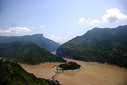 远眺白帝城,长江三峡瞿塘峡,夔门