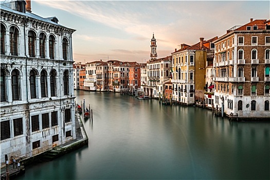 风景,大运河,教堂,雷雅托桥,威尼斯,意大利