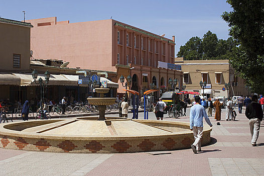 摩洛哥,城镇,达鲁丹,城市广场,街景