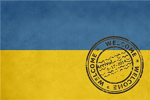 欢迎,乌克兰,旗帜,护照