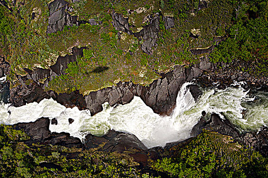 瀑布,山峦,南方,拉布拉多犬,纽芬兰,加拿大