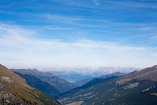 俯视,山谷,背影,右边,萨尔茨堡,奥地利,欧洲