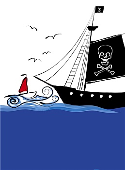海盗船,卡通