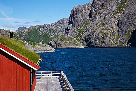 传统,挪威,捕鱼,房子