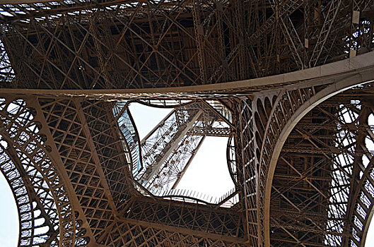 仰视,埃菲尔铁塔,巴黎,法国