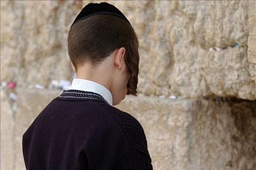 以色列,东正教,犹太,孩子,祈祷,哭墙